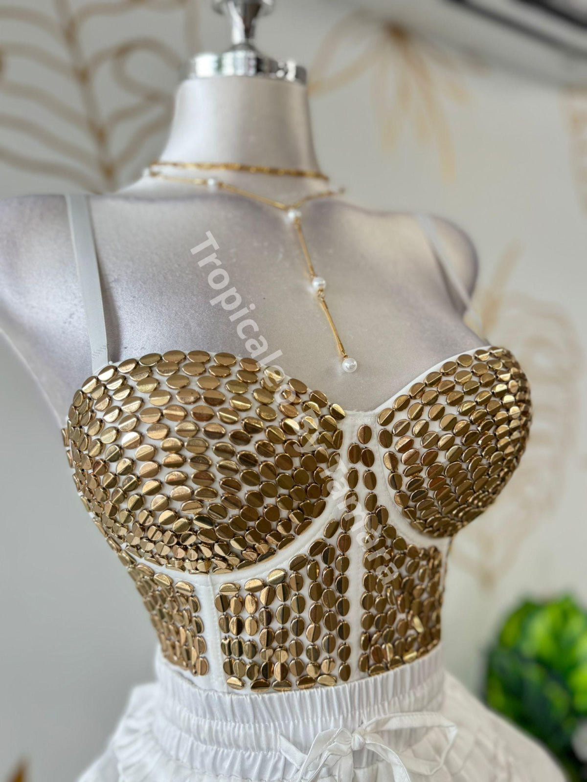 Glam Gold & White Corset Medium
