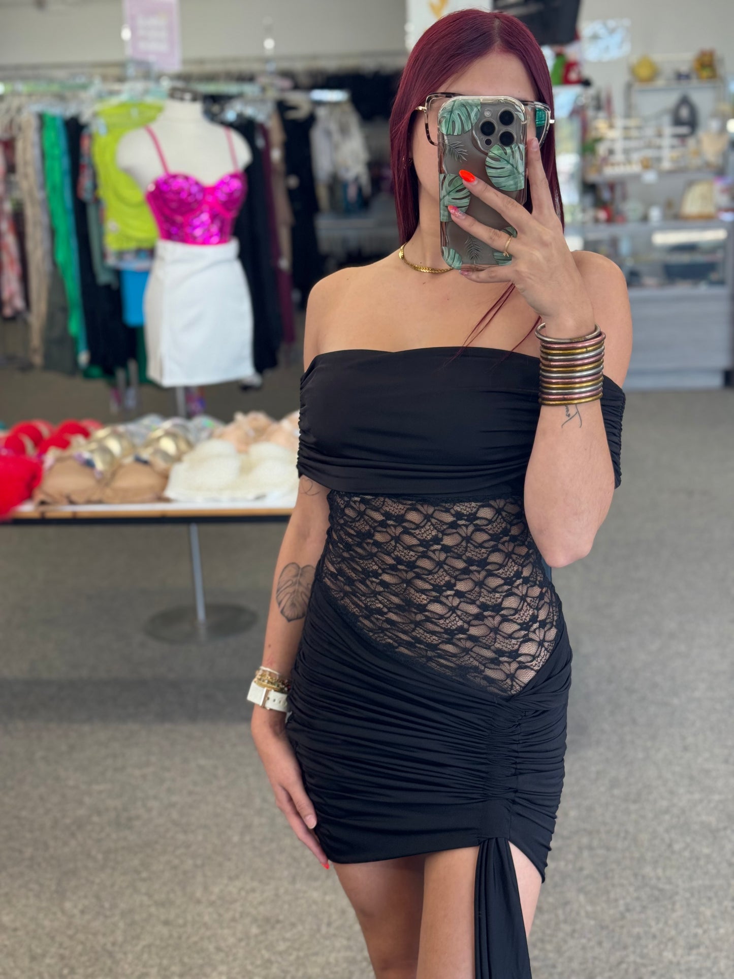 Midnight Mesh Cutout Dress