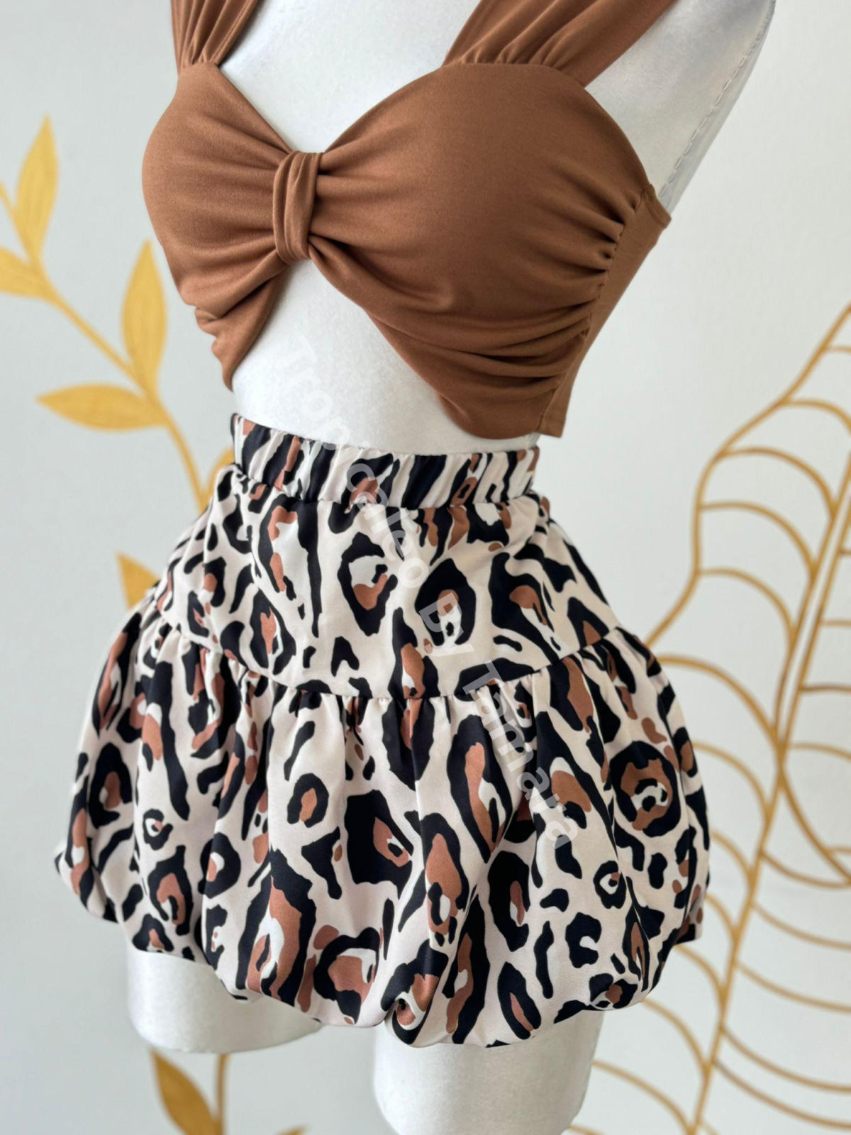 Leopard Print Ruffle Skort