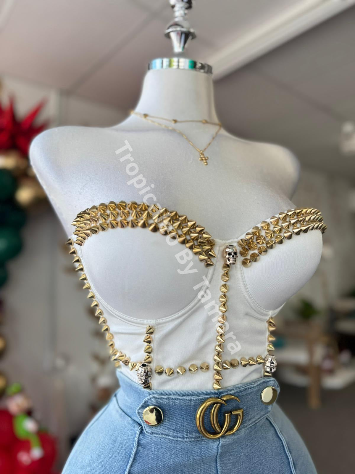 Gold Spike Corset Large