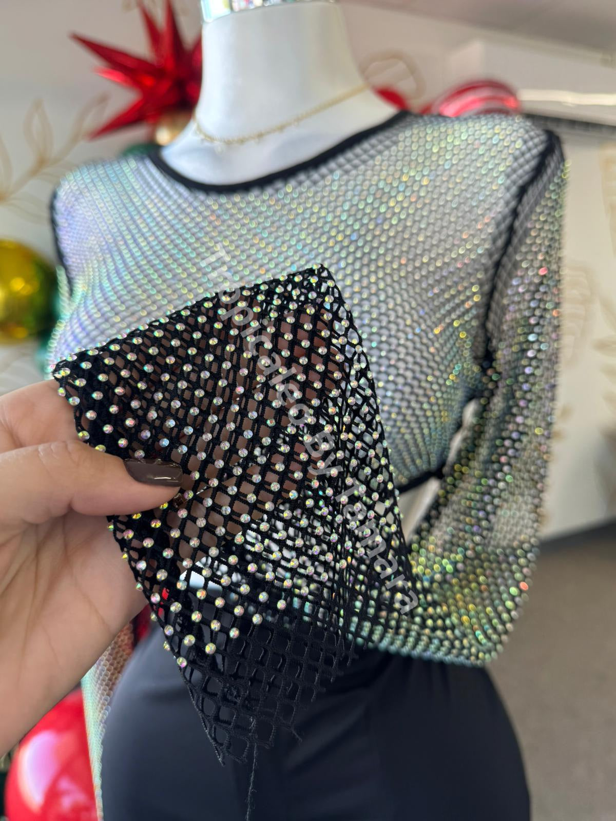 Contrast Mesh Leg Pants