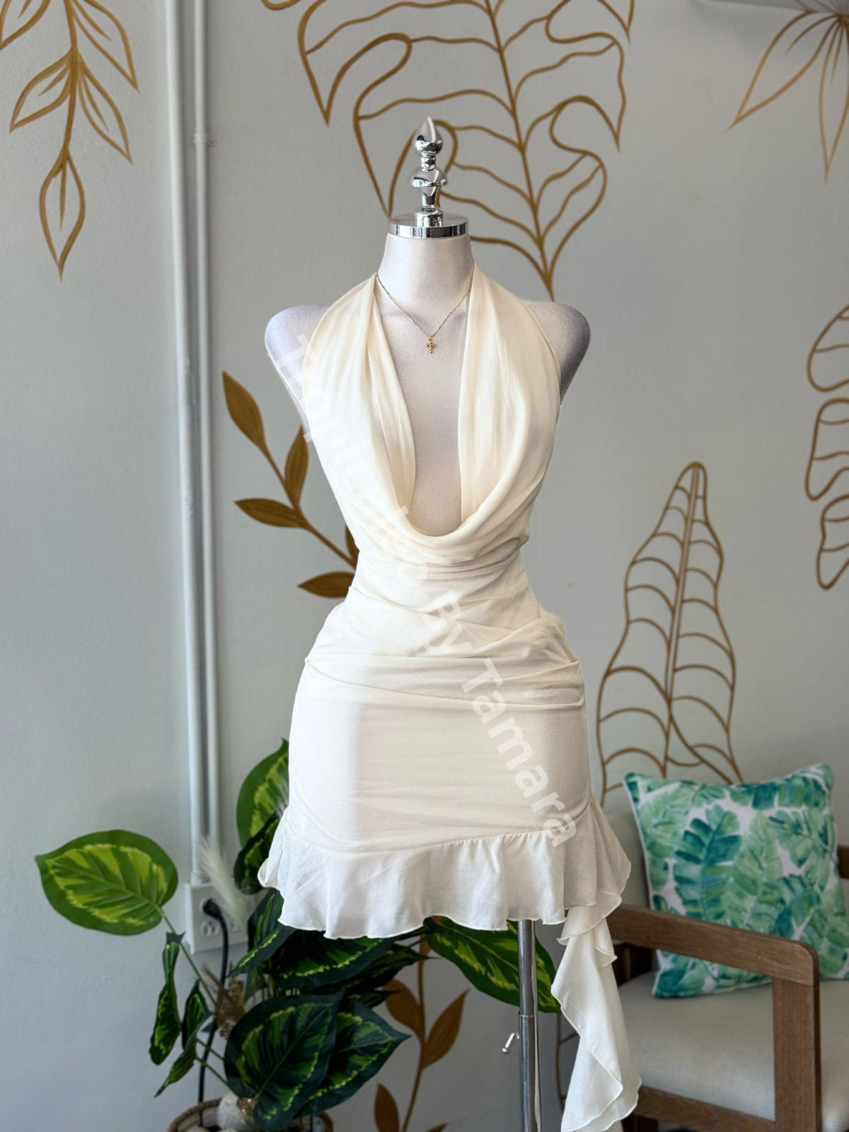 Ariella Backless Halter Dress