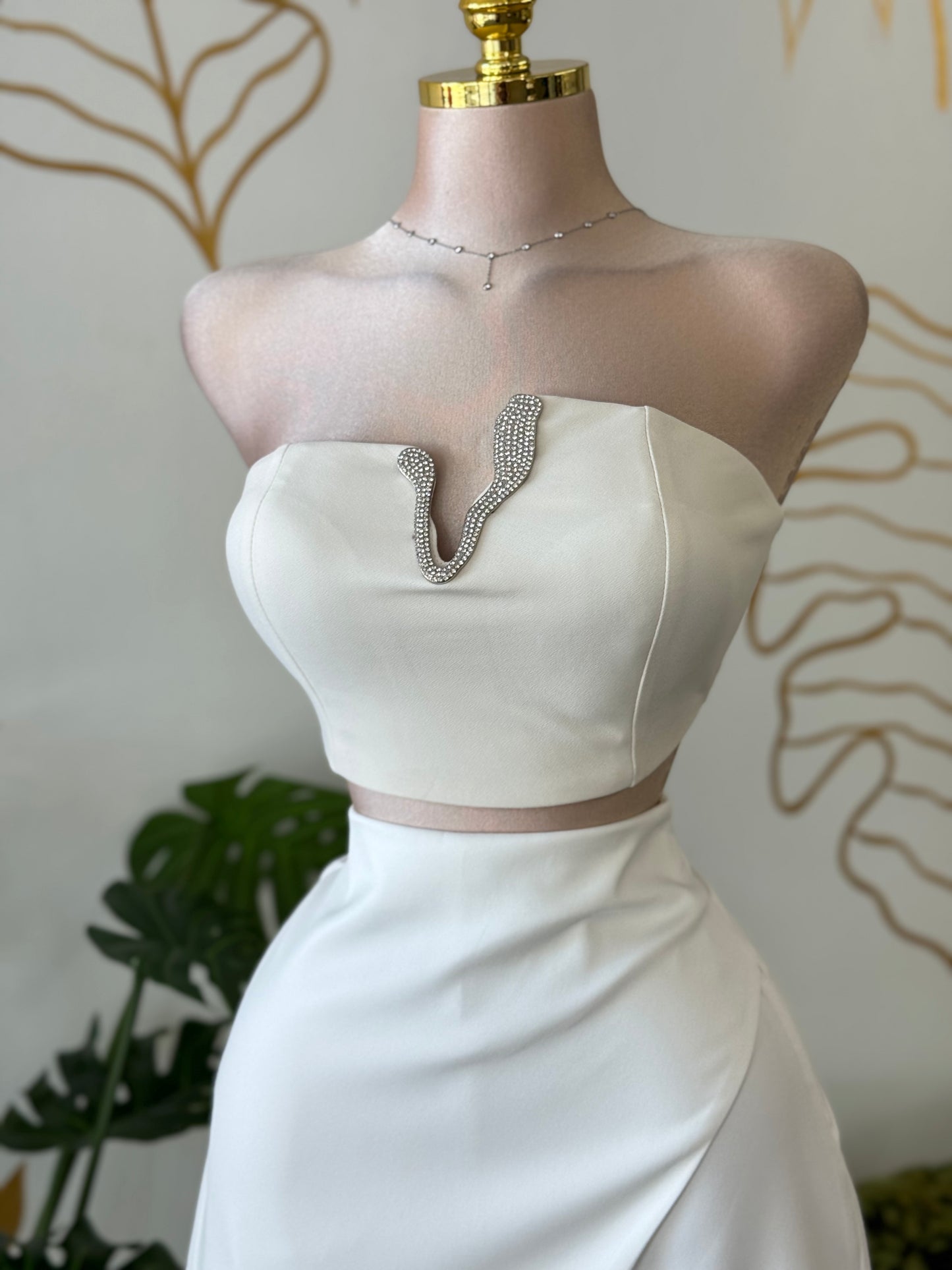 Crystal Curve Bustier Top