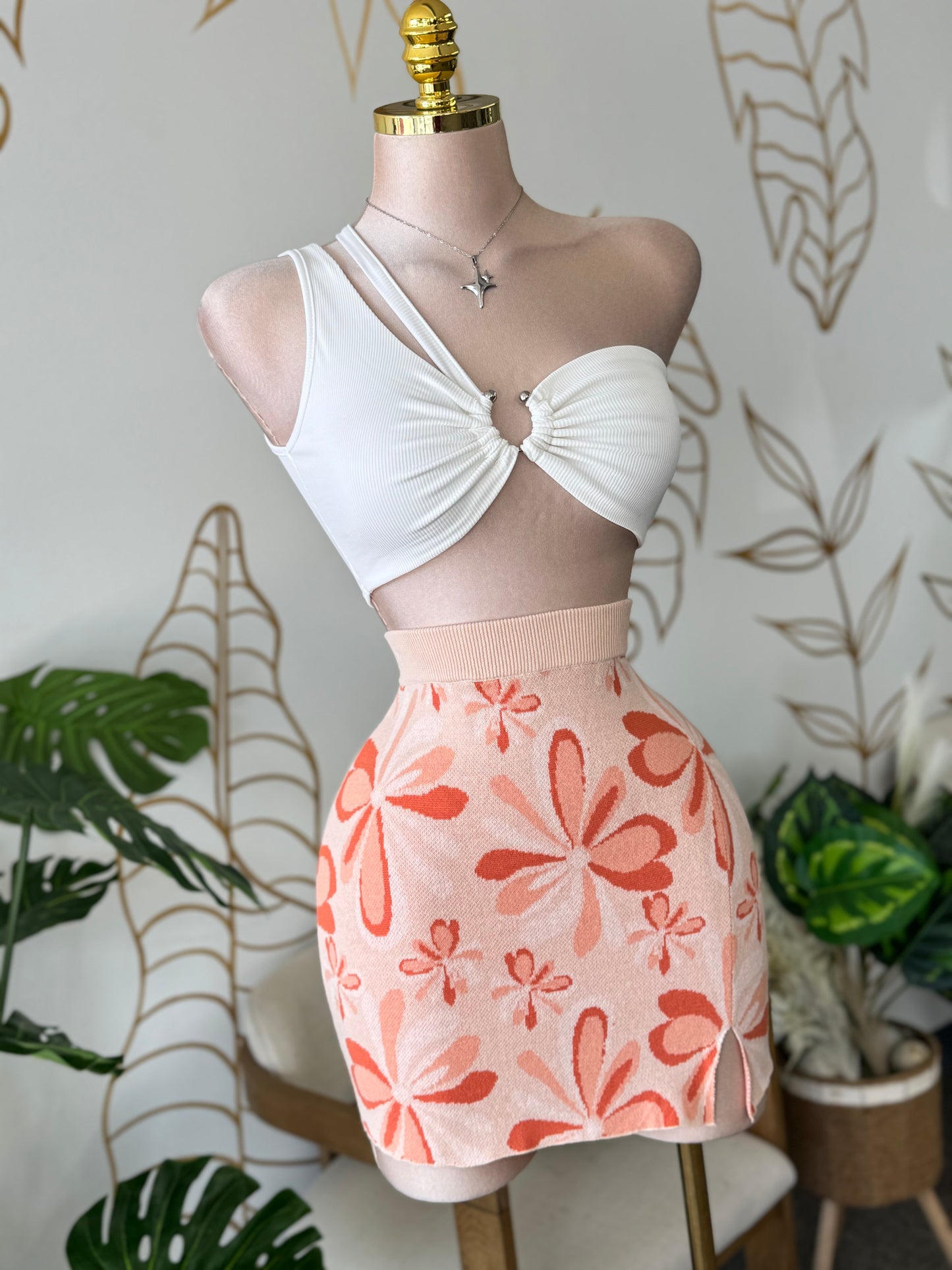 White Twist One-Shoulder Top