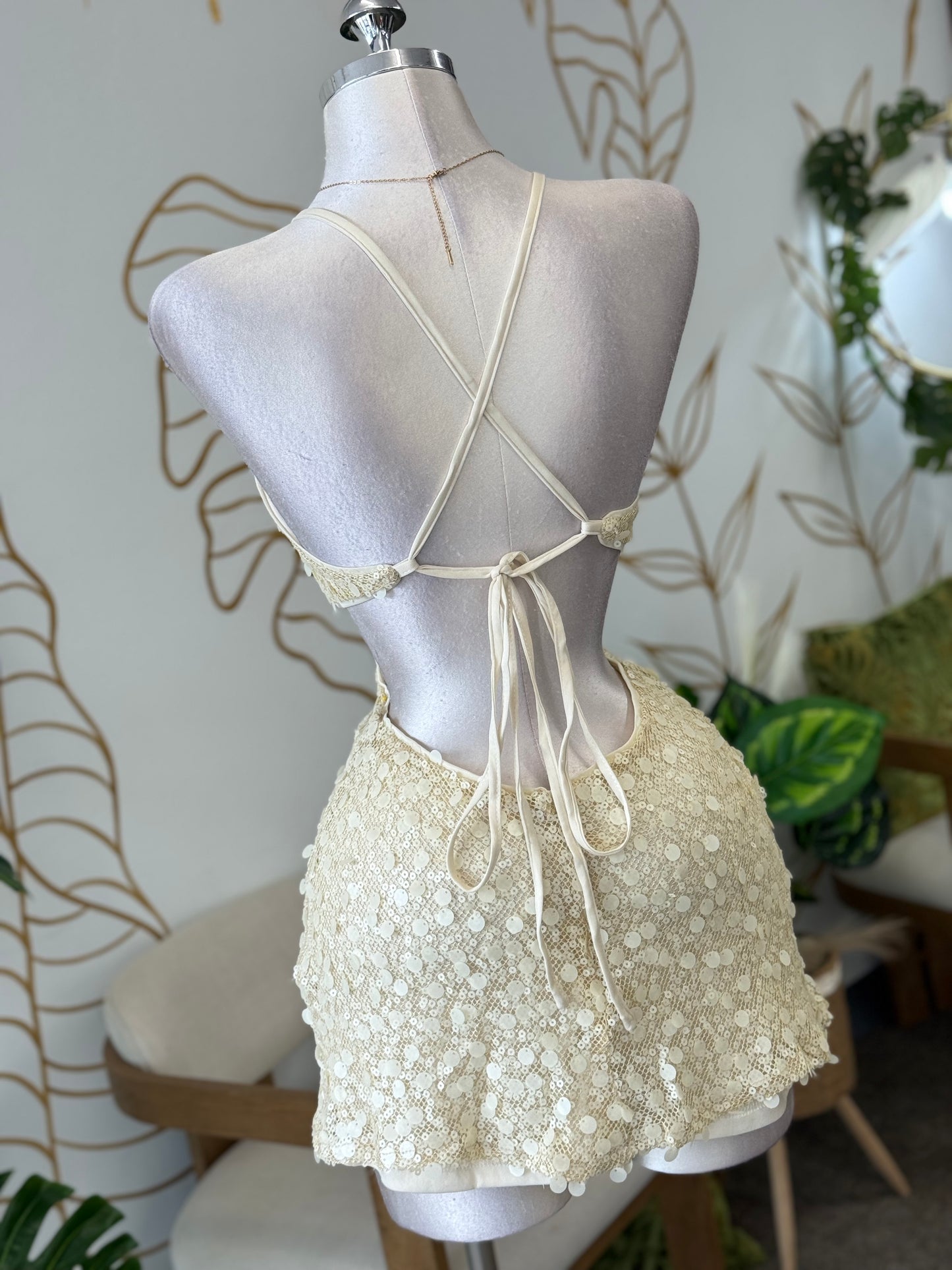 White Shimmer Mini Dress