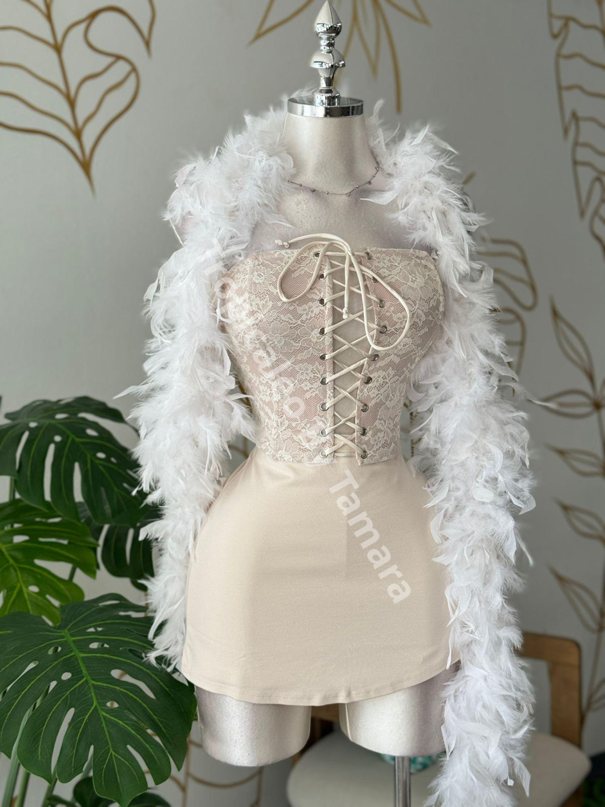 Lace-Up Strapless Corset