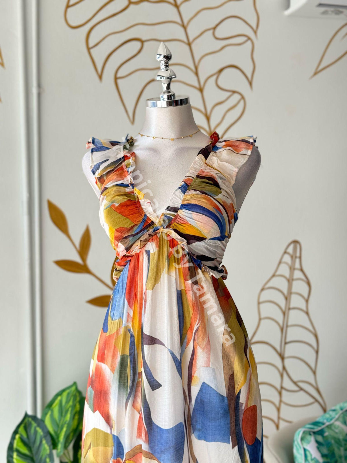 Sunset Breeze V Neck Maxi Dress