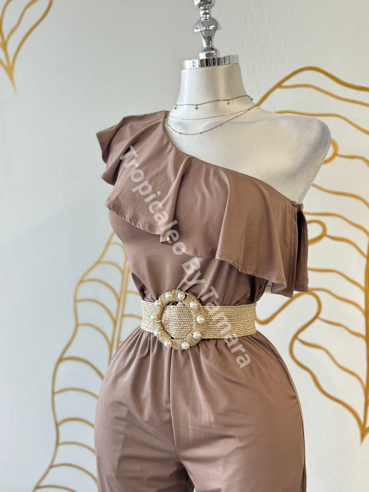 Pearline One-Shoulder Ruffle Jumpsuit