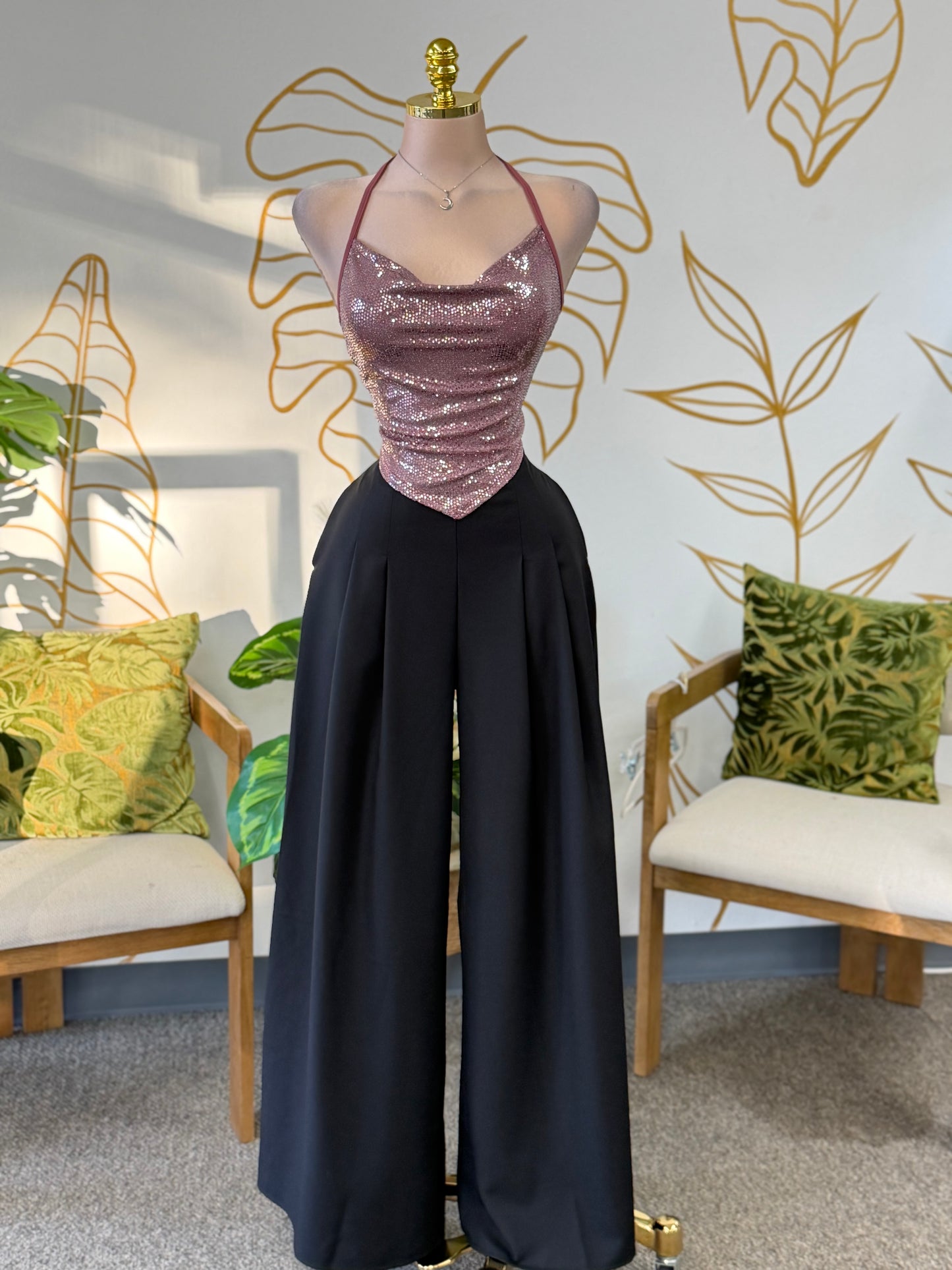 Rose Spark Halter Top