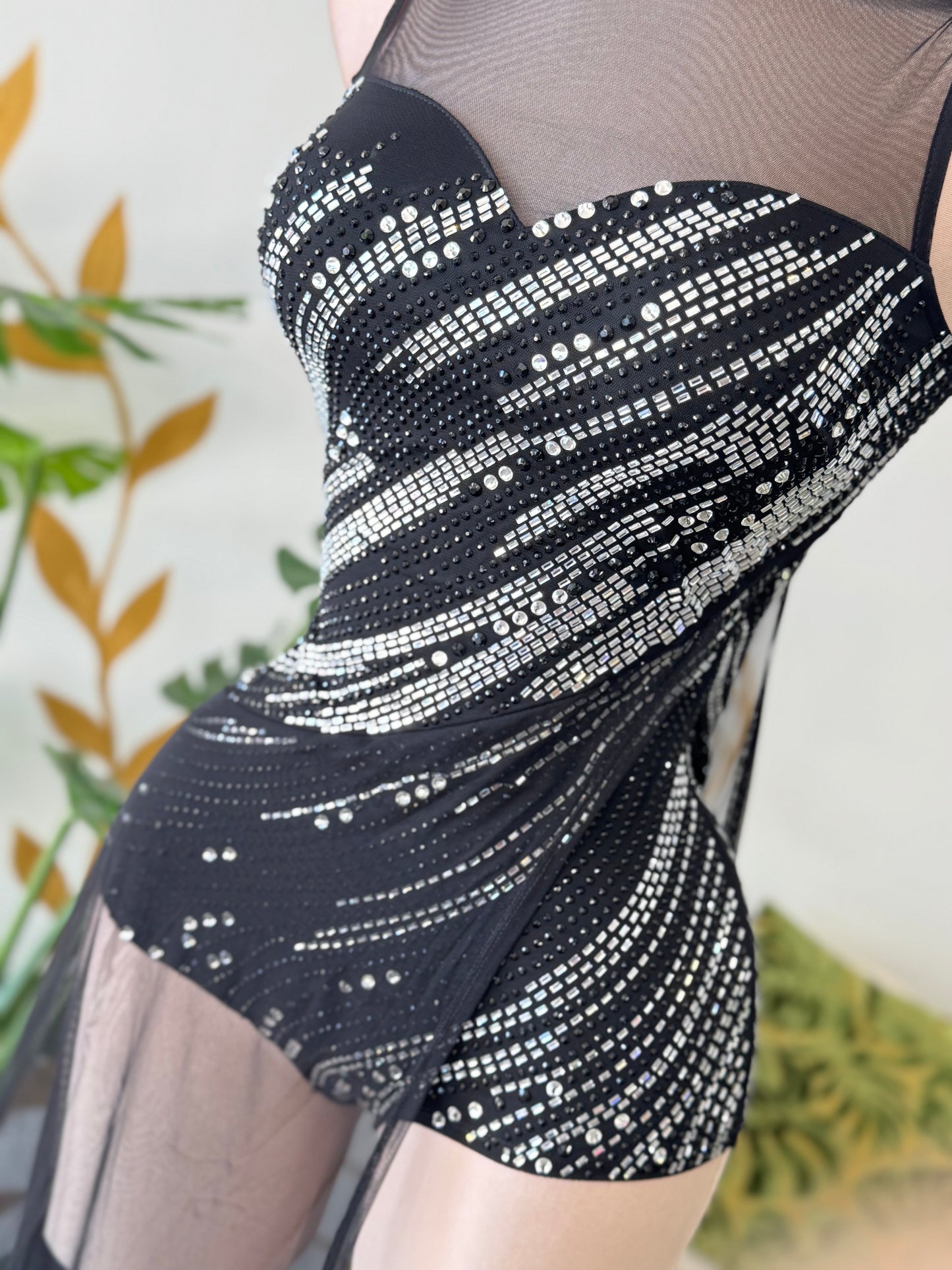 Midnight Spark Mesh Romper