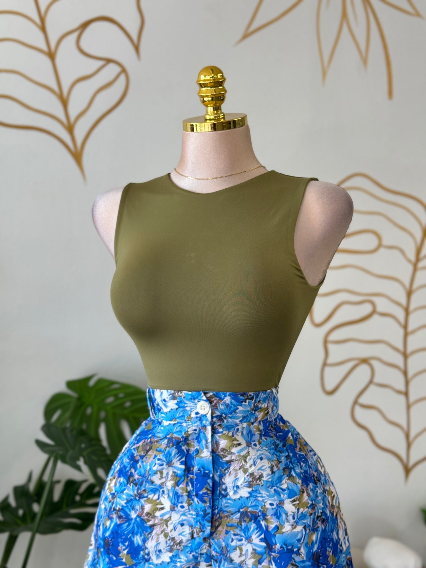 Olive Sculpt Top