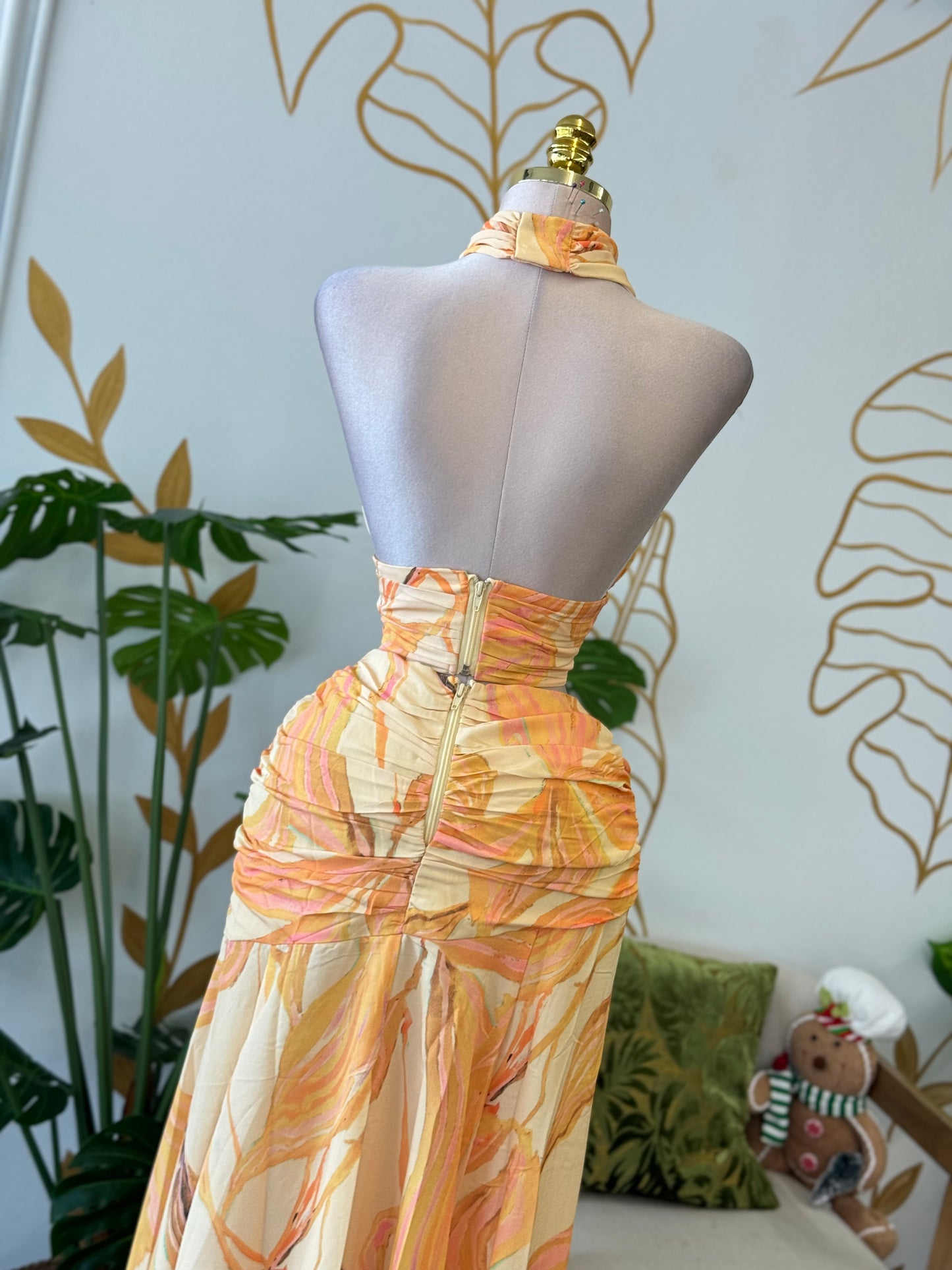 Sunset Bloom Halter Maxi Set