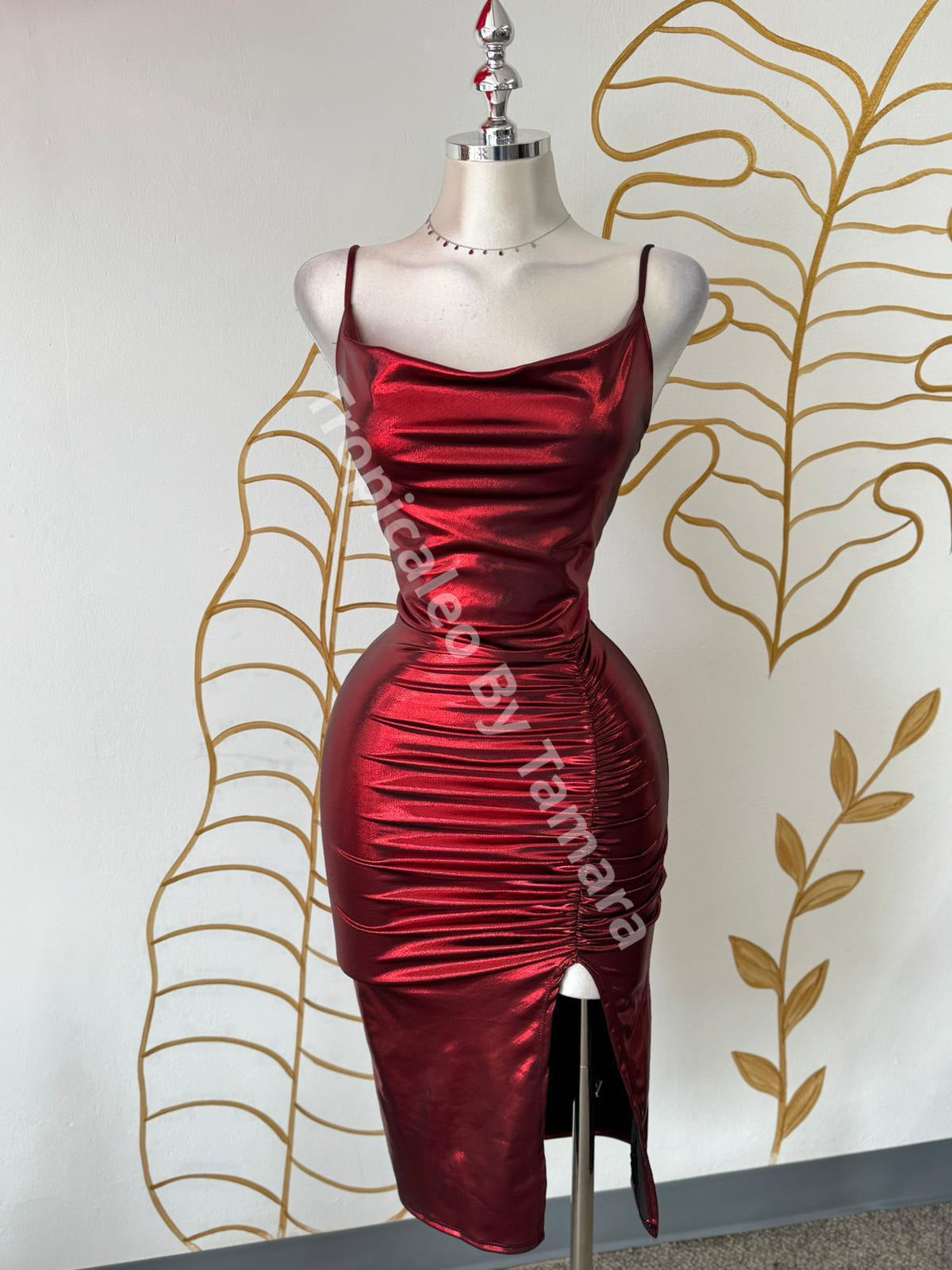 Dazzling Metallic Dress Large / Rojo