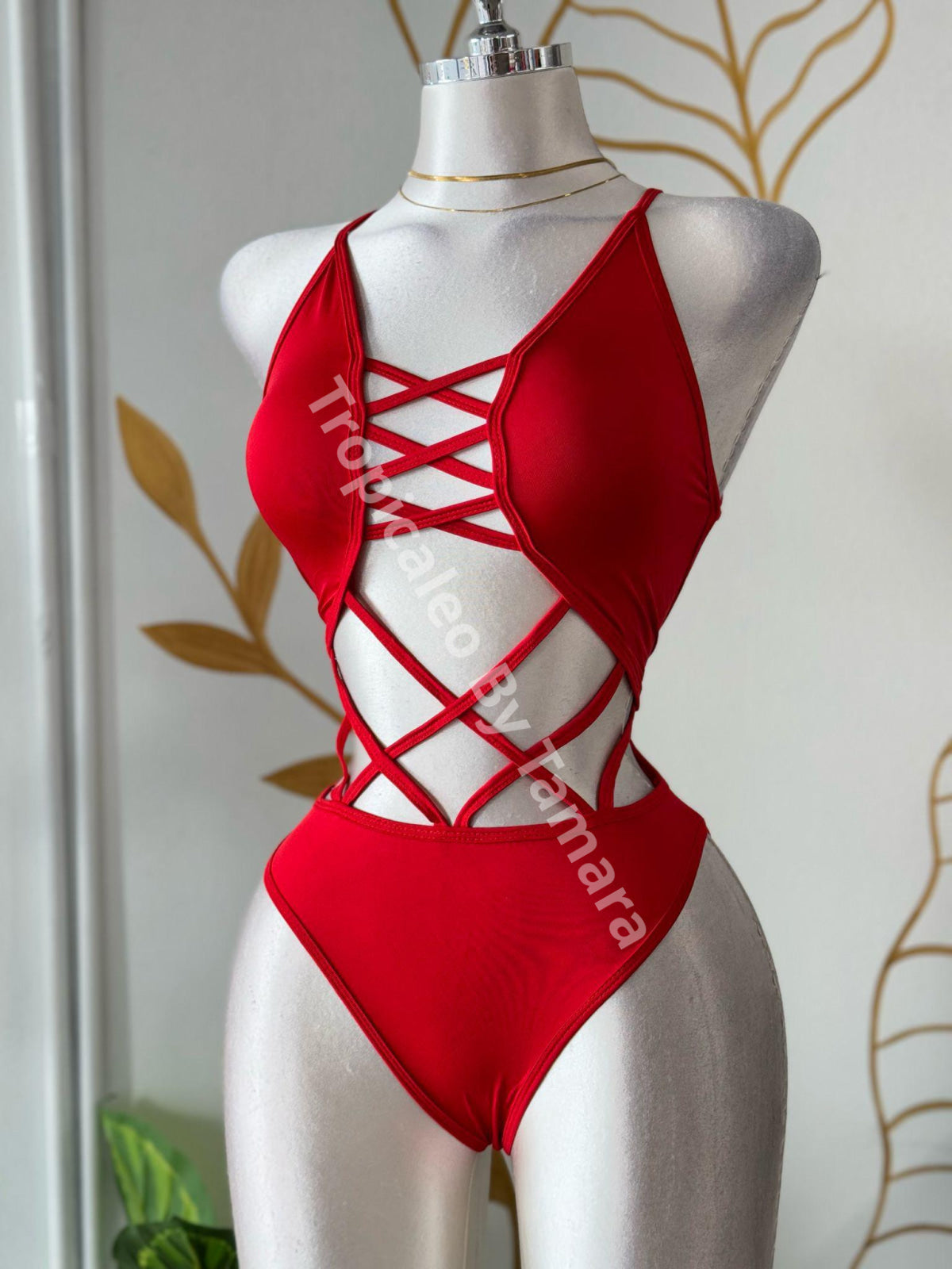 CrimsonWave Swimwear One-Piece