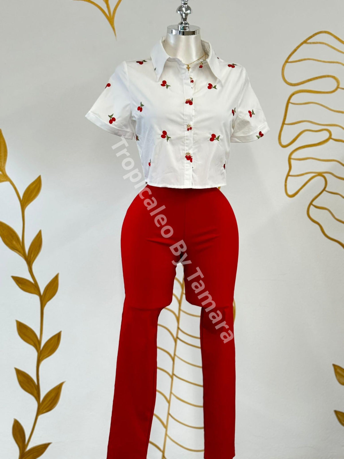 Bow Tie High-Waist Pants