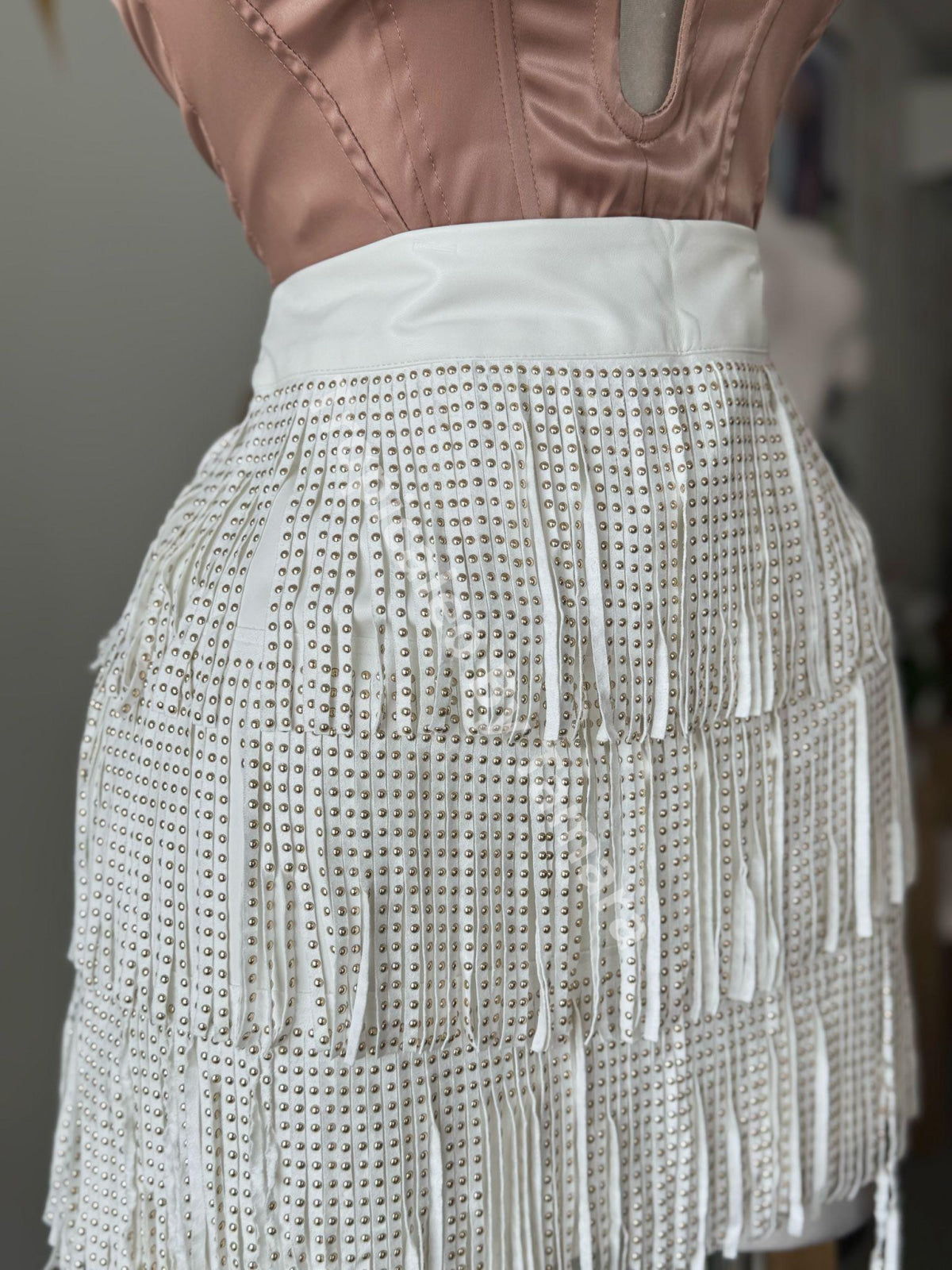 Studded Fringe Skirt (falda)
