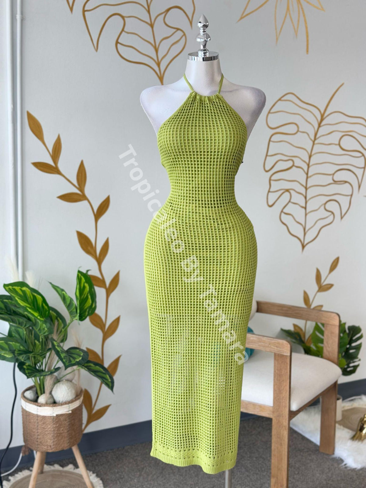 Lime Knit Halter Dress – Tropicaleo By Tamara