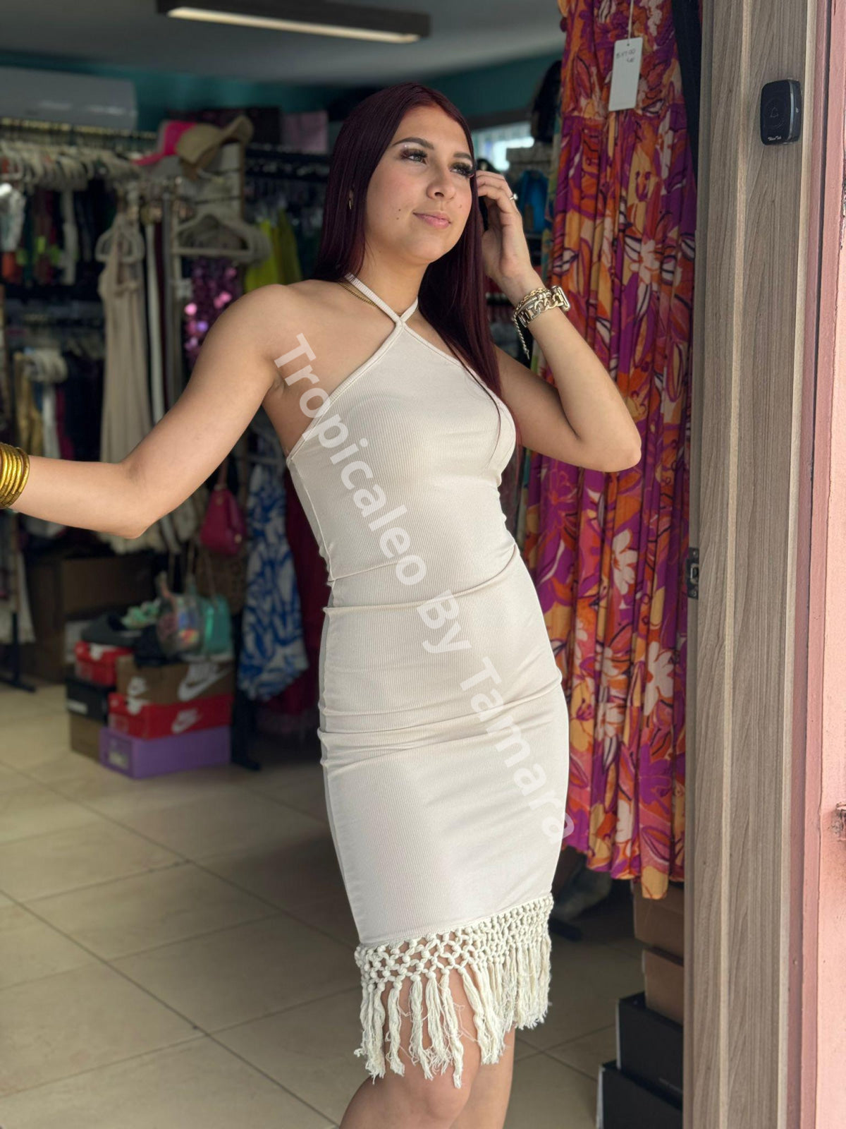 Bohemian Halter Fringe Dress