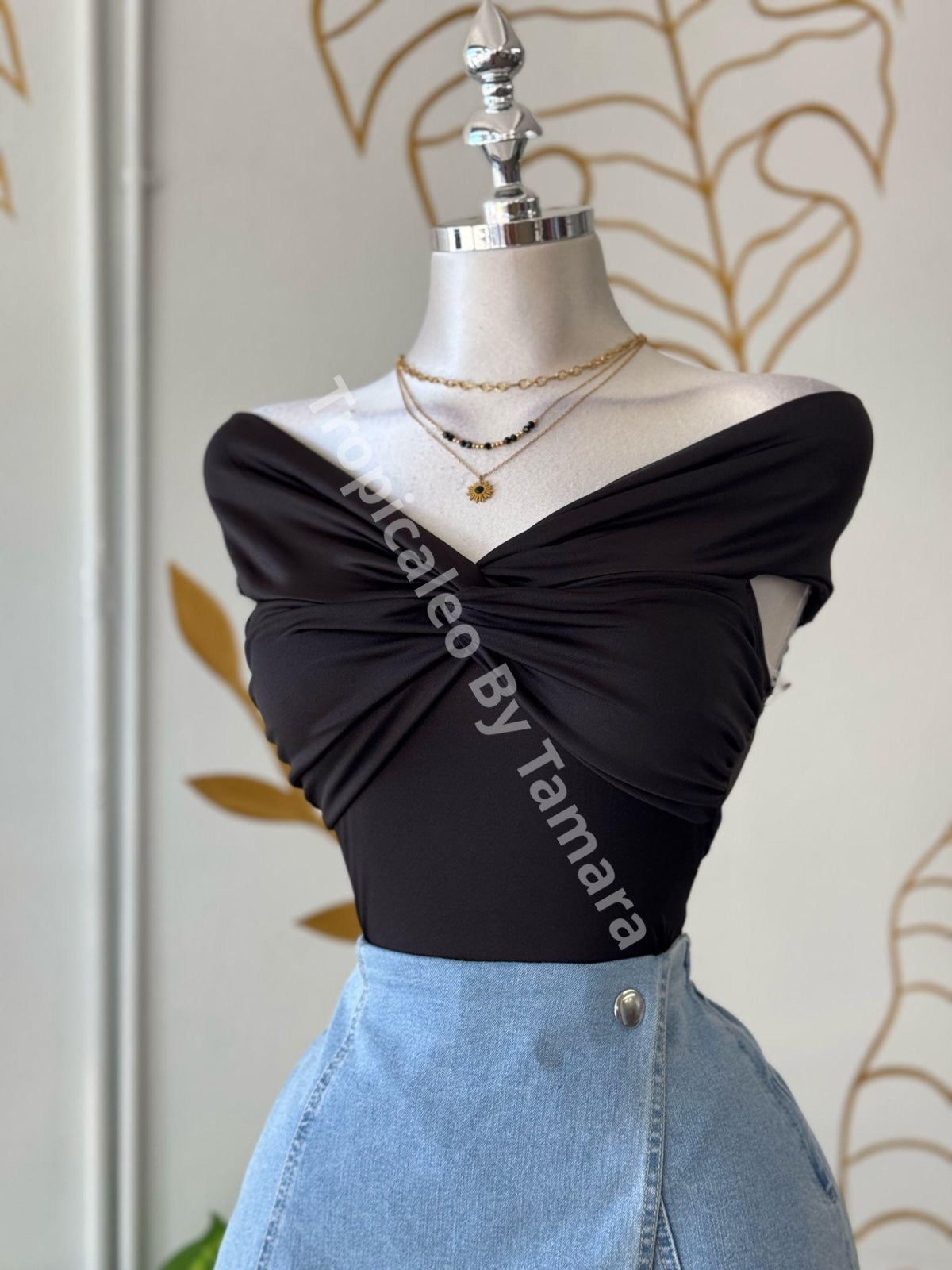 Black Twist Glam Bodysuit