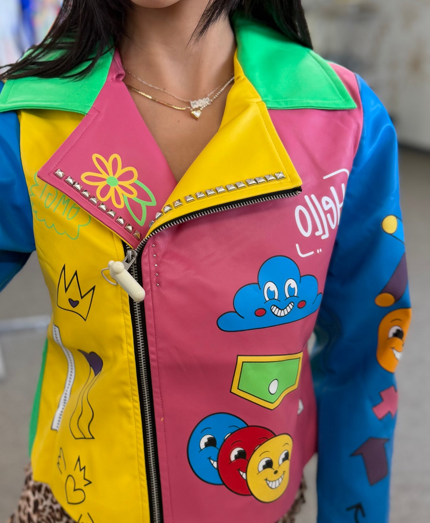 🌈✨ Jacket Pop Art “Hello Vibes” ✨🌈