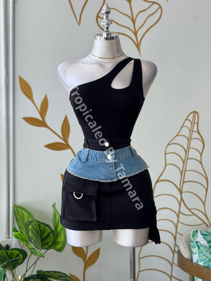 DenimFusion Skirt