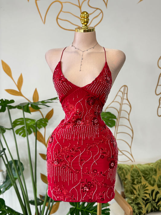 Red Mirage Sequin Dress