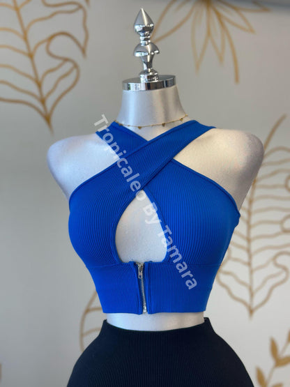 BlueCross Crop Top