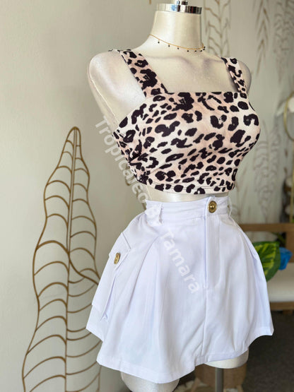 Charm White Skort