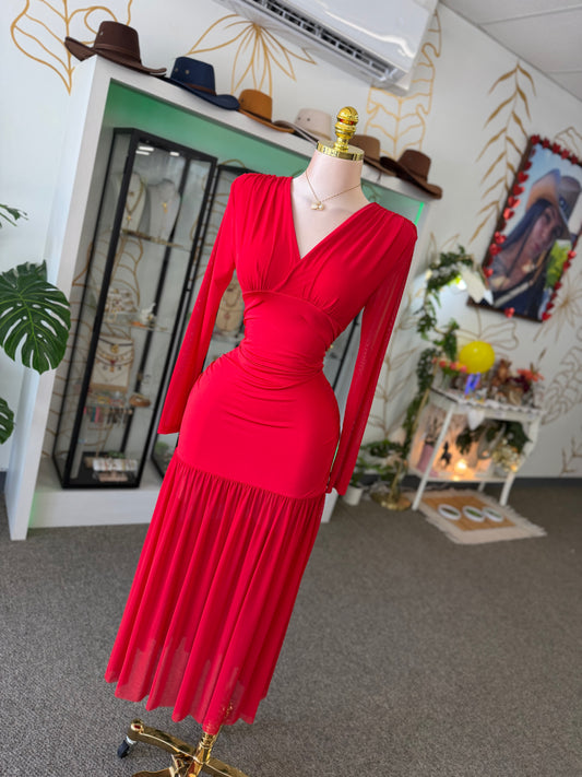 Red Muse Midi Dress