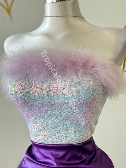 Mermaid Vibes Bustier (2 Colores Disponibles) Large / Baby Violeta Tornasol