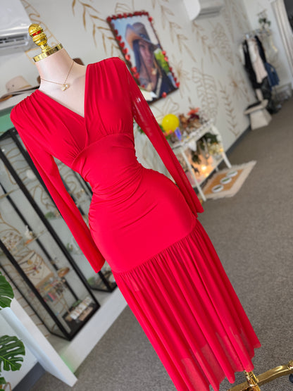 Red Muse Midi Dress