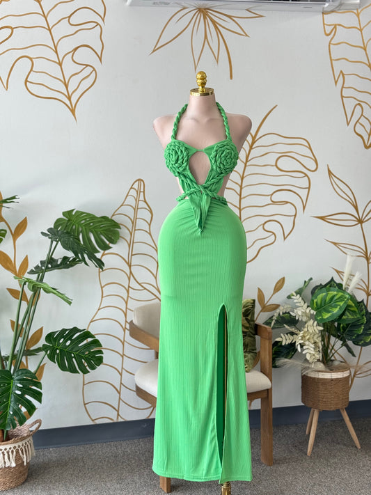 Green Goddess Braided Dress