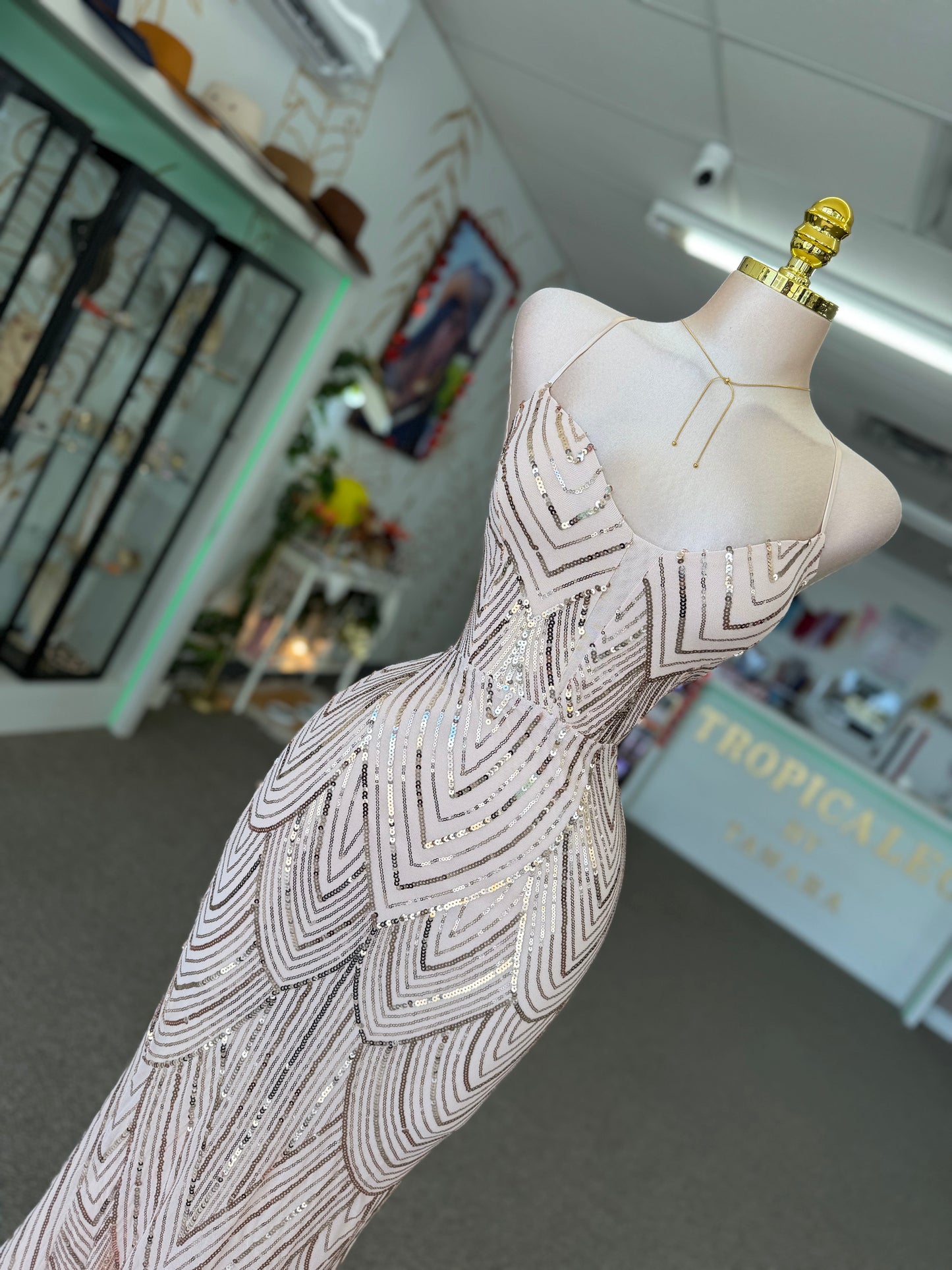 Golden Glow Sequin Gown ✨