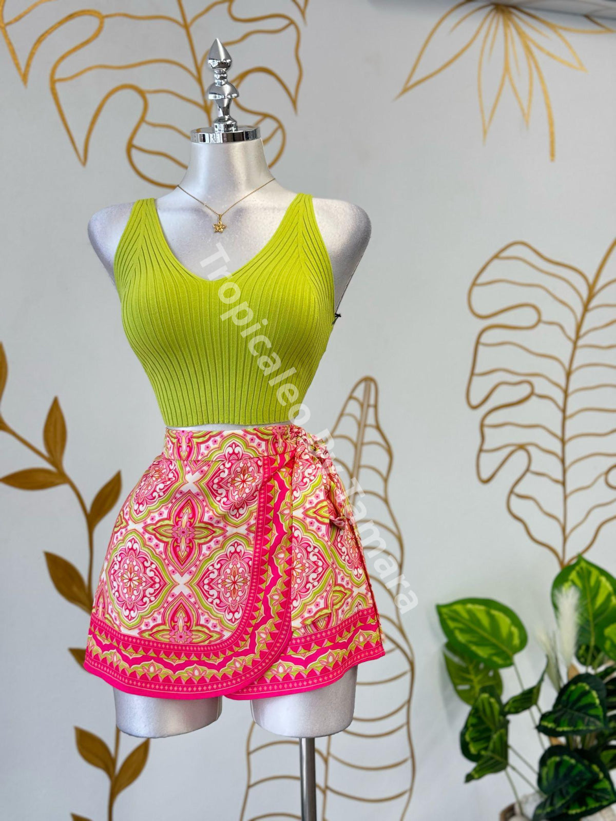 Lime Ribbed Tank Top