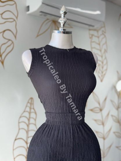 Black Glow Top & Pant Set
