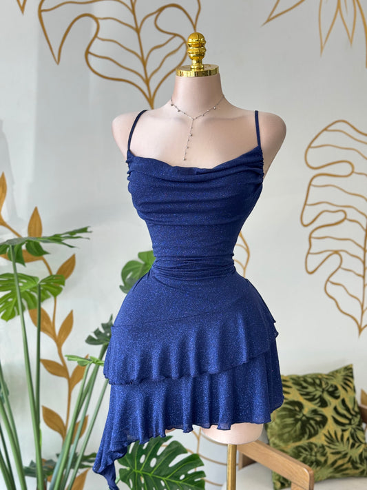 Midnight Spark Ruffle Dress