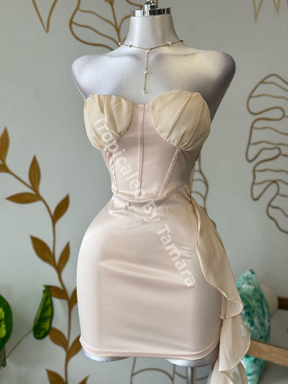 Light Champagne Dream Mini Dress
