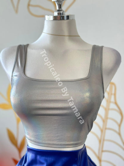 Iridescent Bliss Crop Top (2 Colores Disponibles) Small / Gris