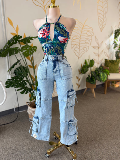 Light Wash Cargo Jean