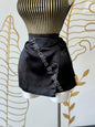 Satin Wrap Skort Small / Negro
