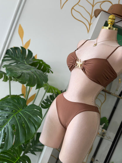 Bikini 3 Piezas Estrella de Mar con Falda de Malla