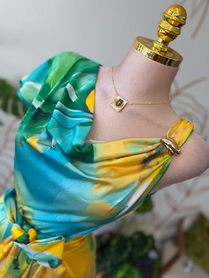 Aquarella Tropical Dress 🌴🩵💛