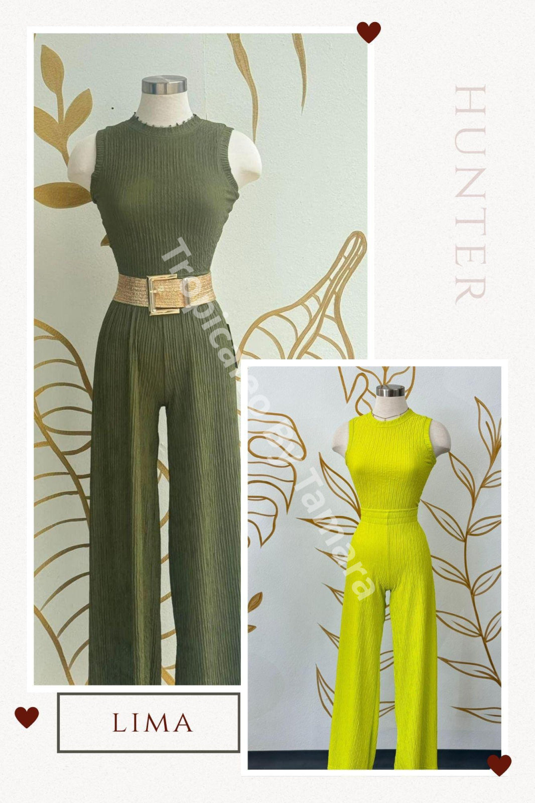 Textured Sleeveless Wide-Leg (2 Piezas)