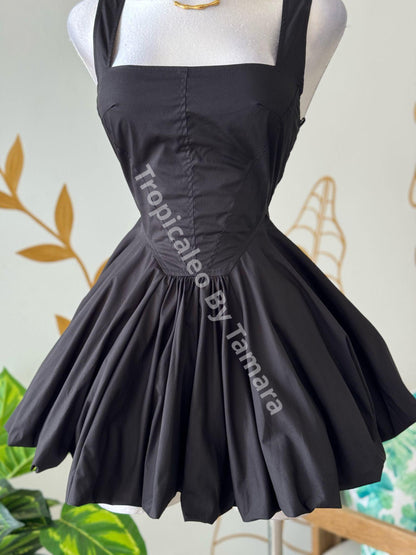 Black Puff Dress