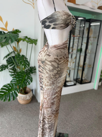 Traje Maxi Animal Print con Cutout