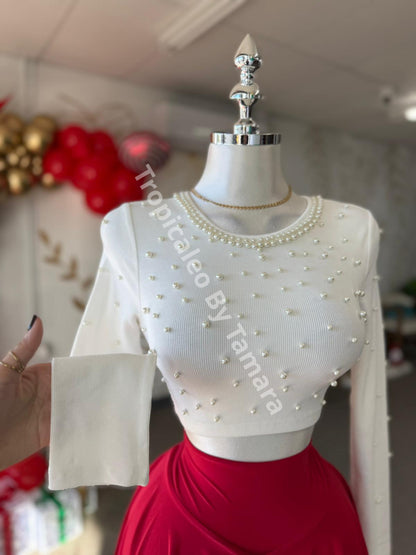 Bejeweled Pearl Top