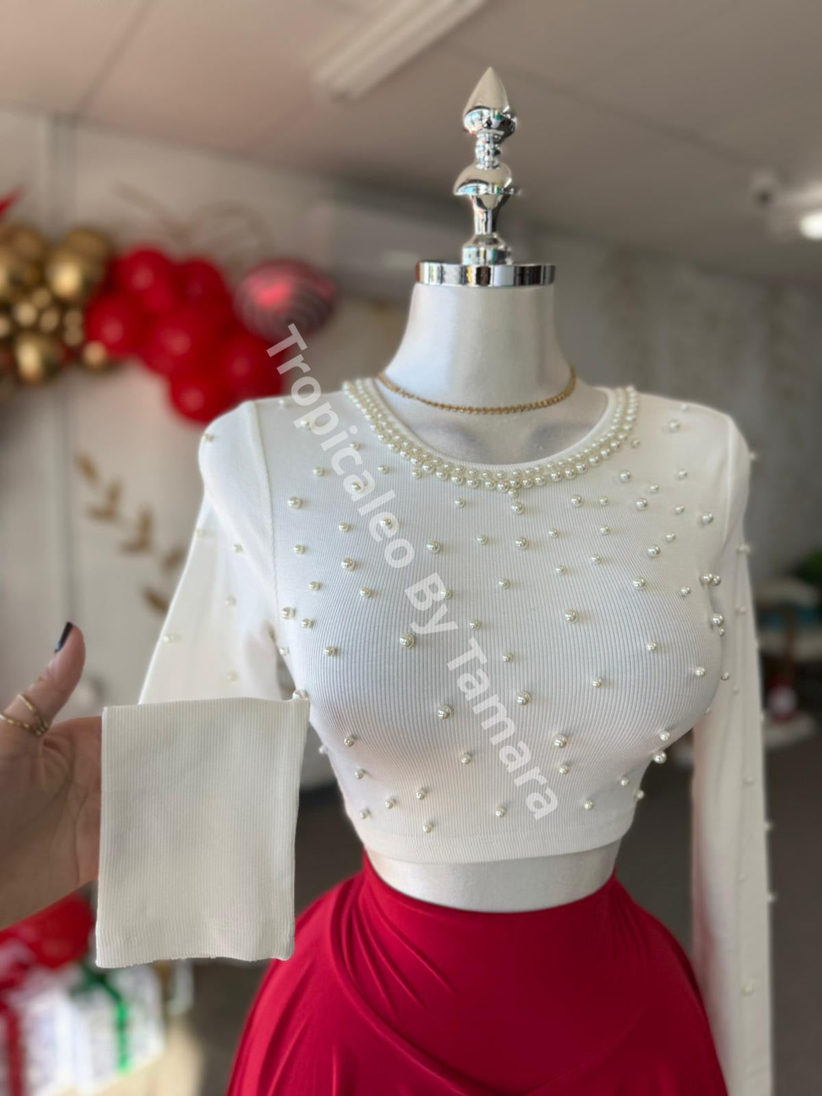 Bejeweled Pearl Top Large