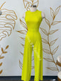 Textured Sleeveless Wide-Leg (2 Piezas) Verde Lima / Small