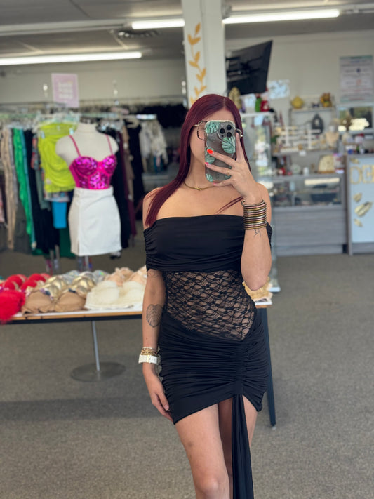 Midnight Mesh Cutout Dress