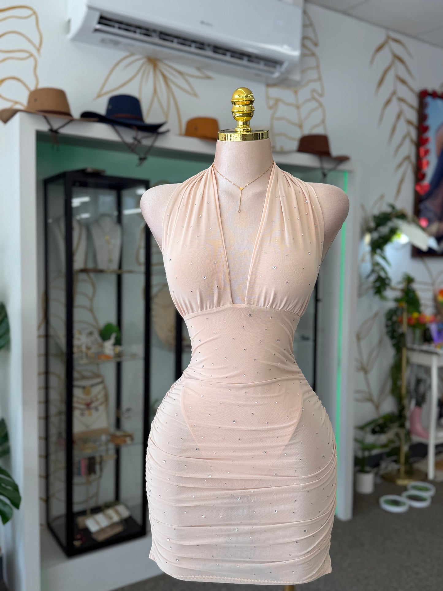 Champagne Stardust Romper Dress
